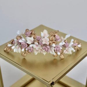 Tocado de novia con flores