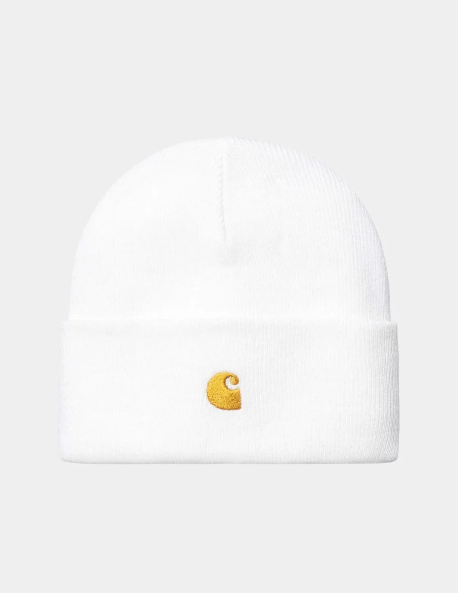 Gorro CARHARTT WIP CHASE - White / Gold - Imagen 2