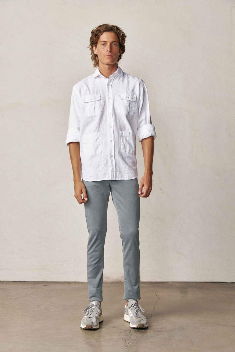 Camisa Guayabera de Lino - Blanco - Imagen 3