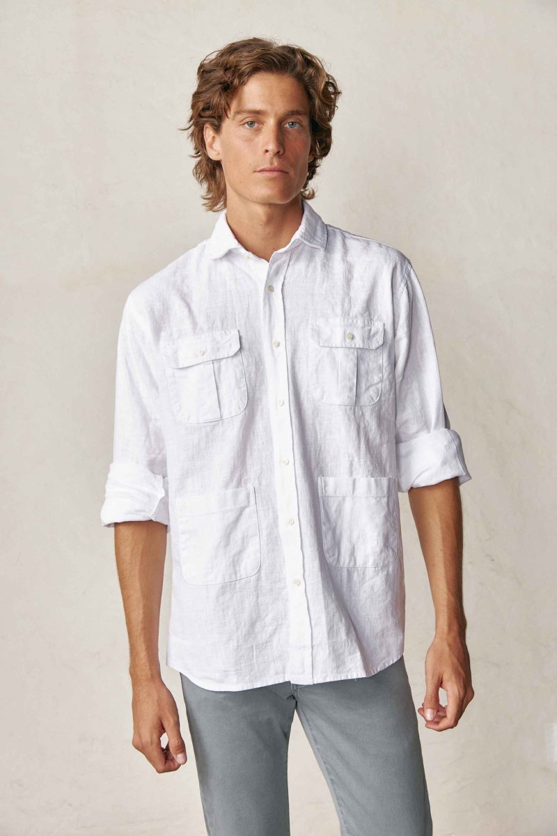 Camisa Guayabera de Lino - Blanco