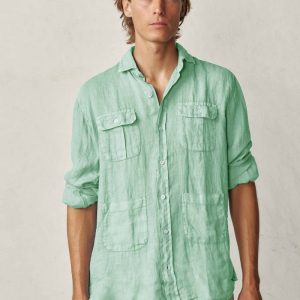 Camisa Guayabera de Lino - Menta