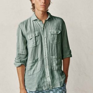 Camisa Guayabera de Lino - Verde