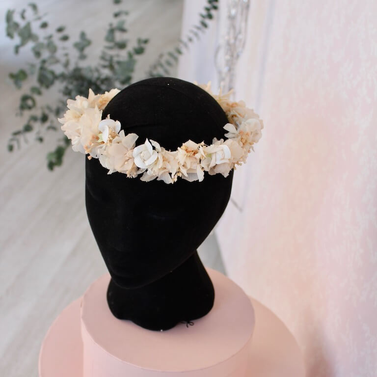 Corona de niña de flores de hortensia - Imagen 2
