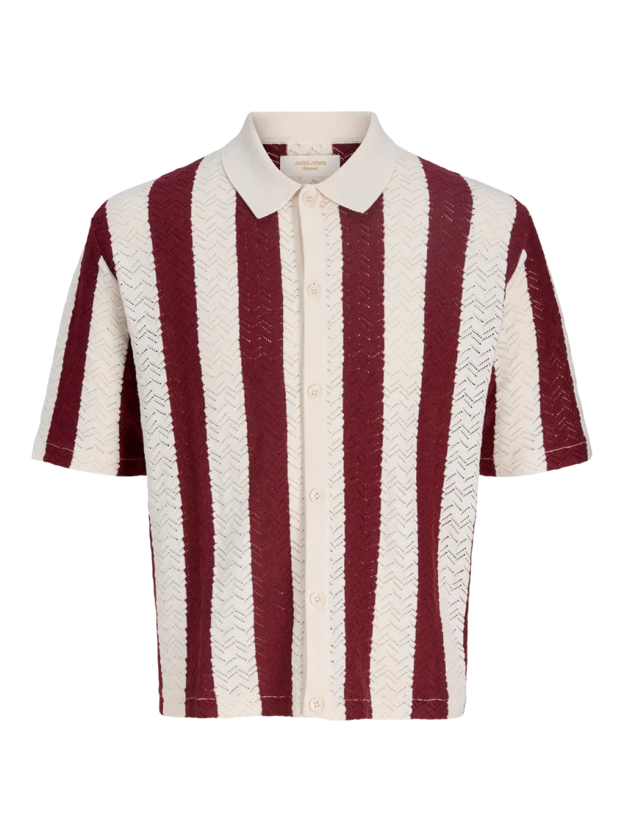 POLO LOOSE TEJIDO RAYAS TYLER - Sea Salt Stripes:Cabernet - Imagen 6