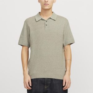 POLO REGULAR TEJIDO CON BOTONES COOPER - Greige Detail : Twist