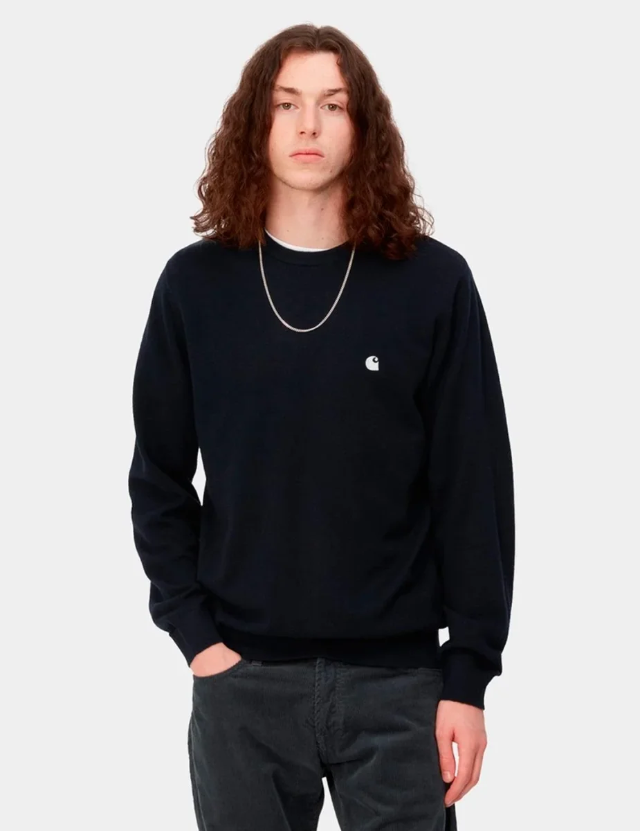 Jersey CARHARTT WIP MADISON - Dark Navy/Wax - Imagen 2
