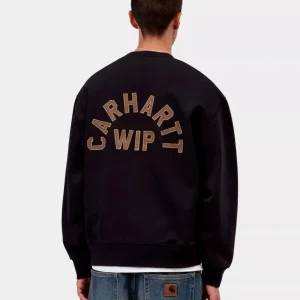 Jersey CARHARTT WIP ARCH SCRIPT - Black / Hamilton Brown