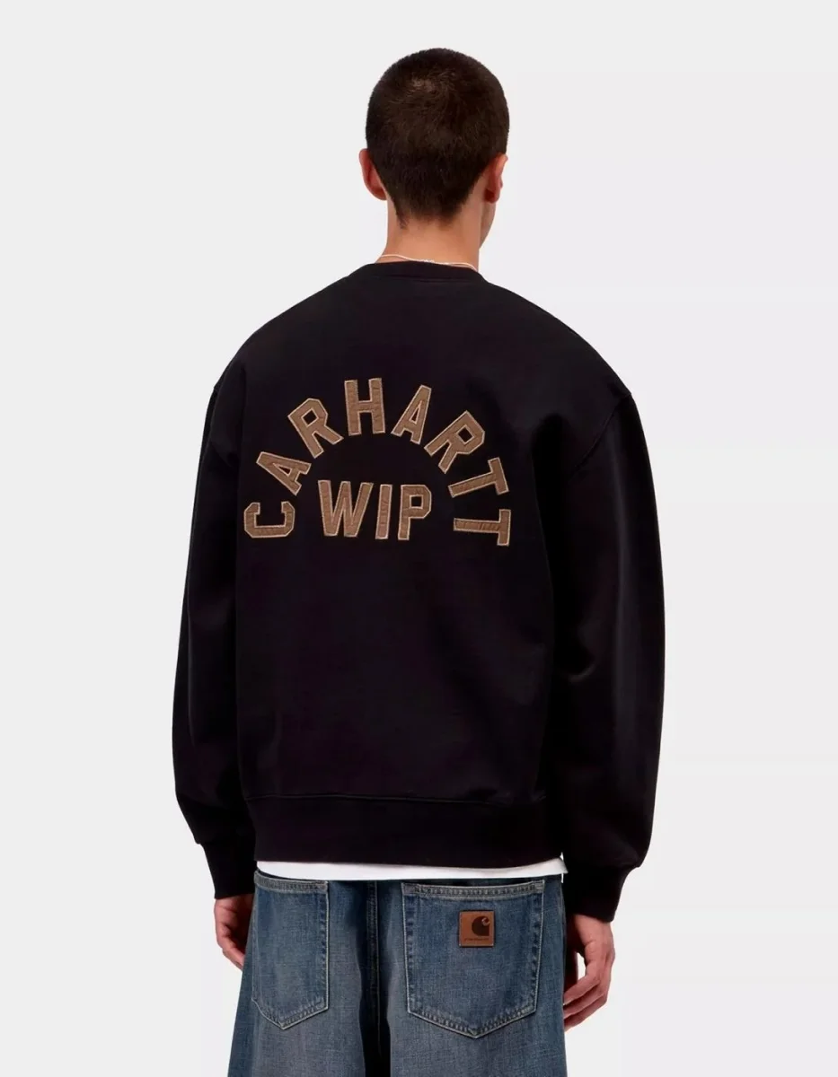 Jersey CARHARTT WIP ARCH SCRIPT - Black / Hamilton Brown - Imagen 2