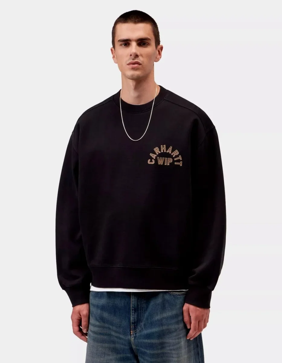 Jersey CARHARTT WIP ARCH SCRIPT - Black / Hamilton Brown - Imagen 3