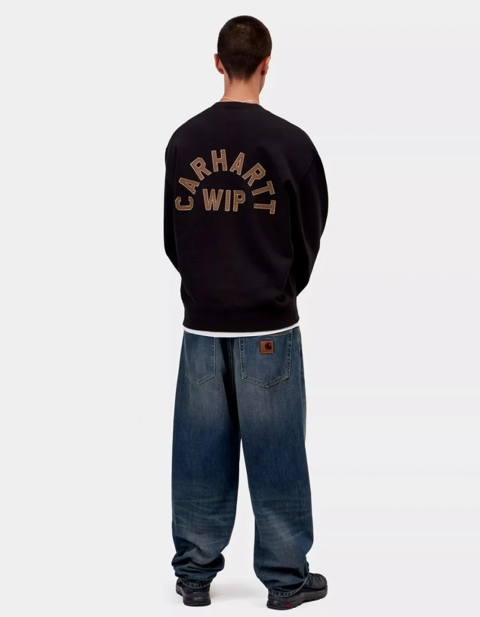 Jersey CARHARTT WIP ARCH SCRIPT - Black / Hamilton Brown - Imagen 4