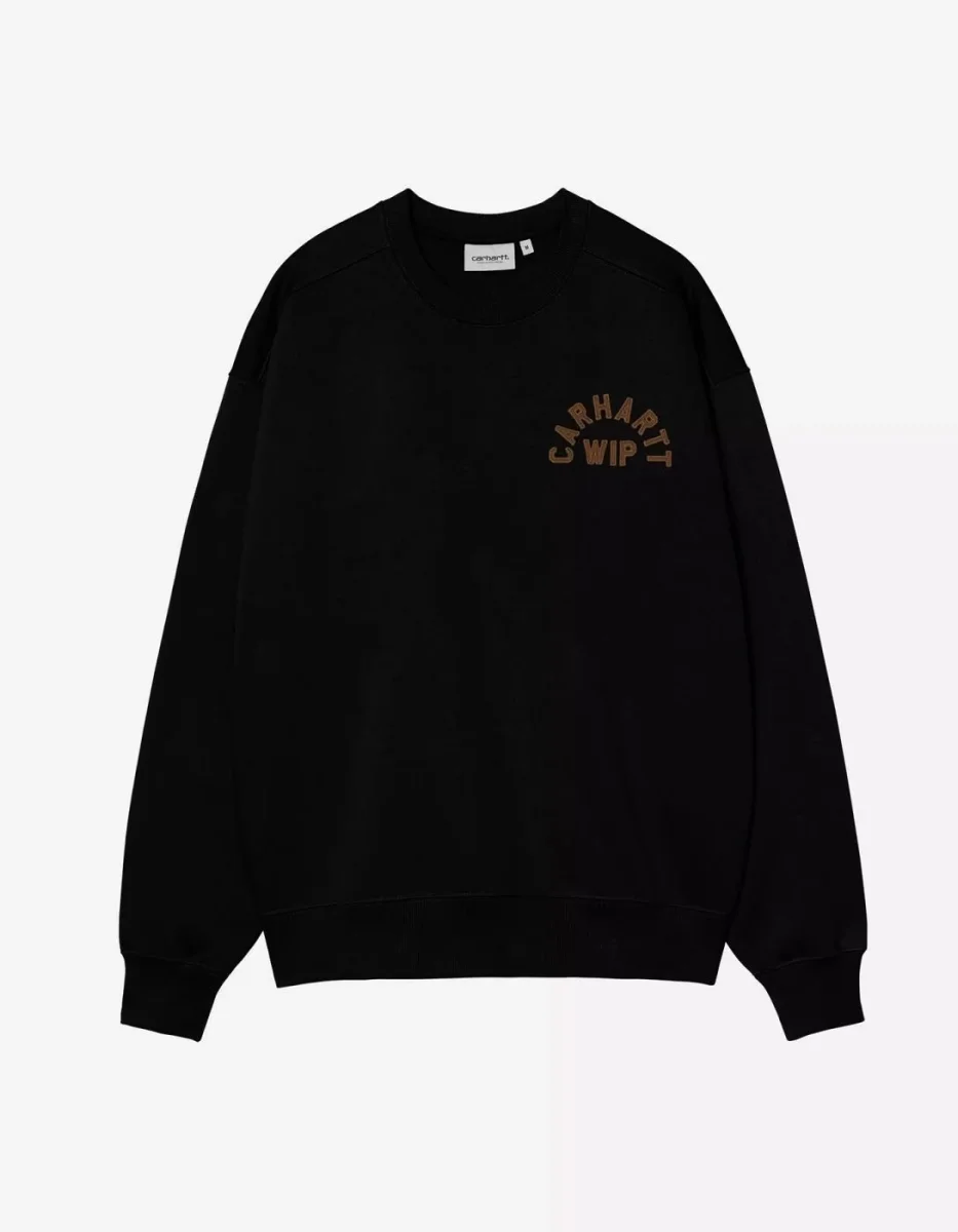 Jersey CARHARTT WIP ARCH SCRIPT - Black / Hamilton Brown - Imagen 6