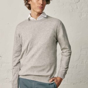 Jersey Cuello Redondo Fino Algodón - Gris Claro