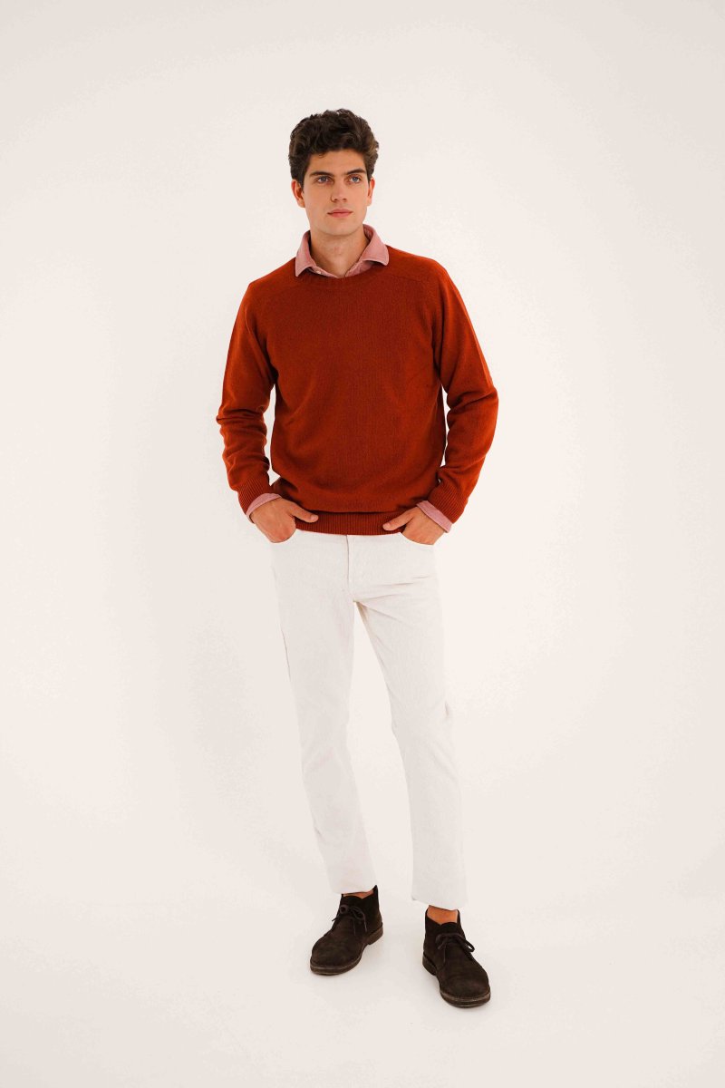 Jersey Cuello Redondo Lambswool - Burdeos - Imagen 4