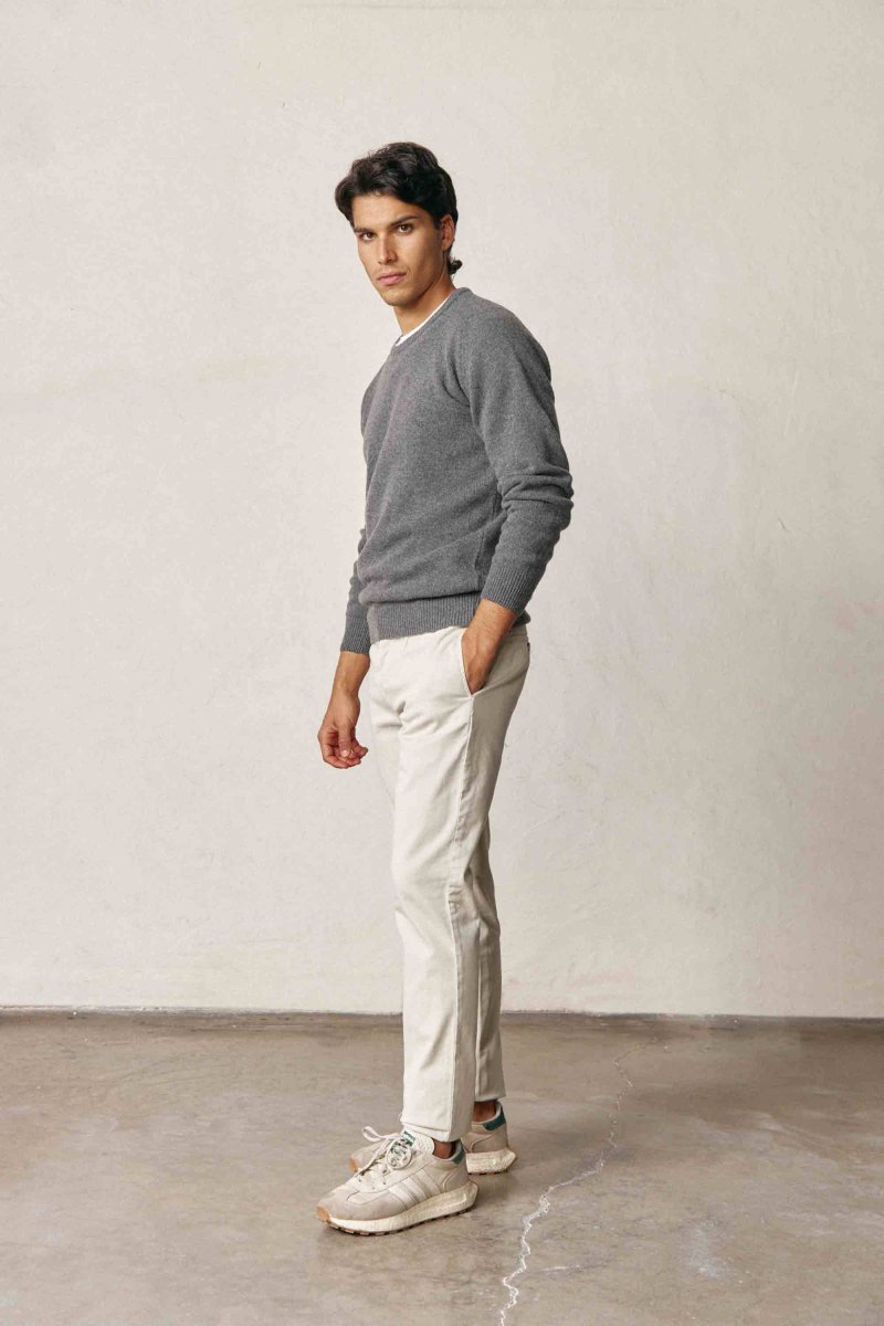 Jersey Cuello Redondo Lambswool - Gris - Imagen 3