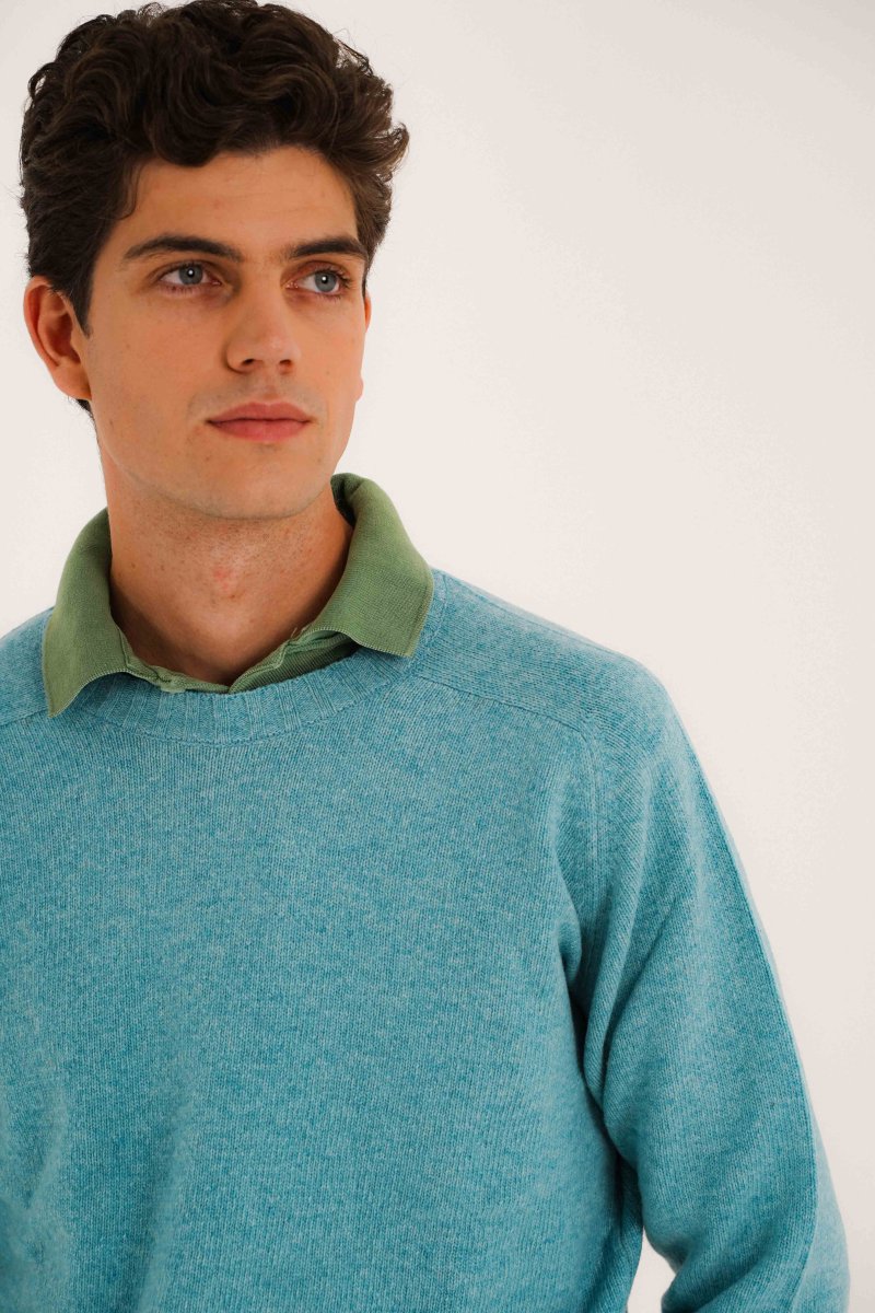 Jersey Cuello Redondo Lambswool - Turquesa - Imagen 4