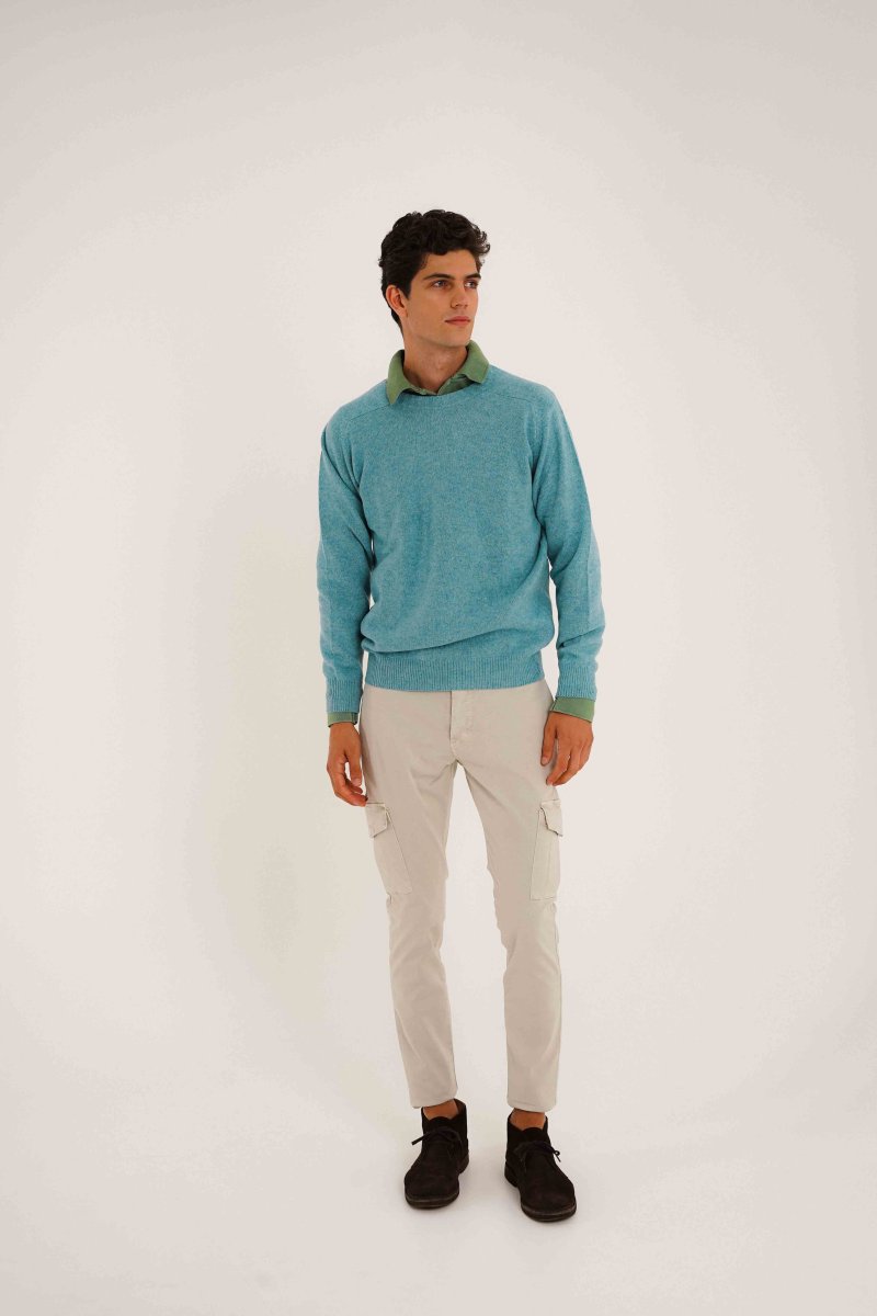 Jersey Cuello Redondo Lambswool - Turquesa - Imagen 3