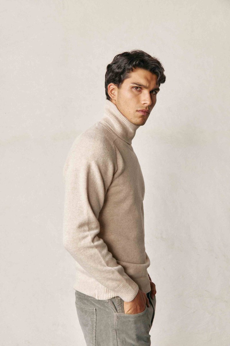 Jersey Cuello Vuelto Lambswool - Beige