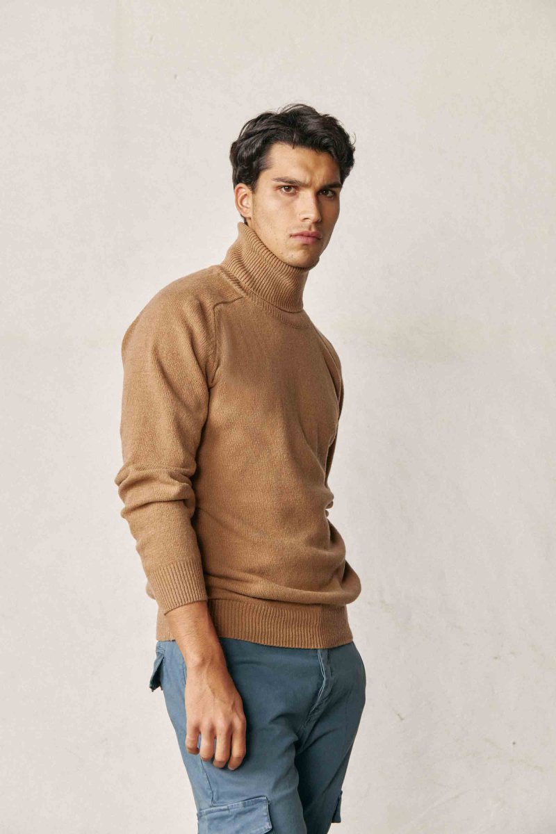 Jersey Cuello Vuelto Lambswool - Camel