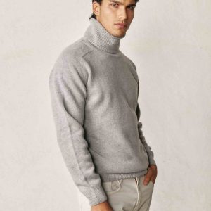 Jersey Cuello Vuelto Lambswool - Gris Claro