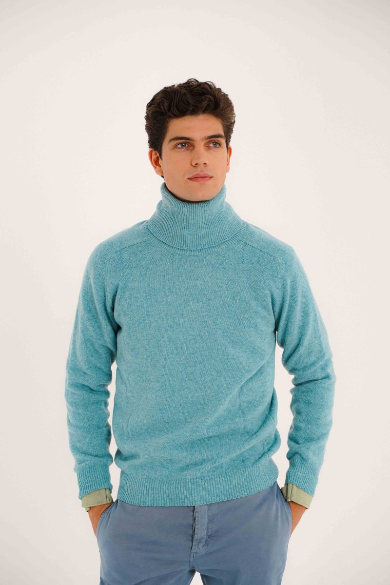 Jersey Cuello Vuelto Lambswool - Turquesa - Imagen 4