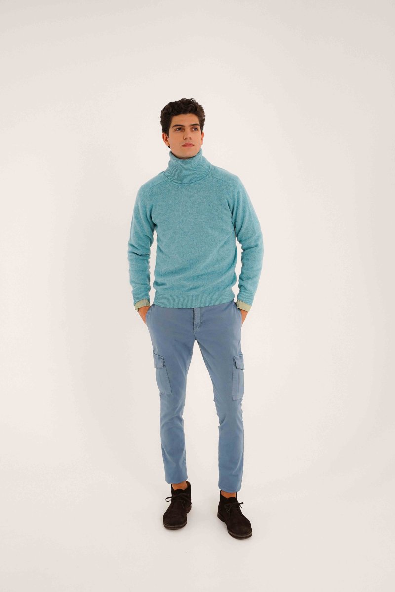 Jersey Cuello Vuelto Lambswool - Turquesa - Imagen 3