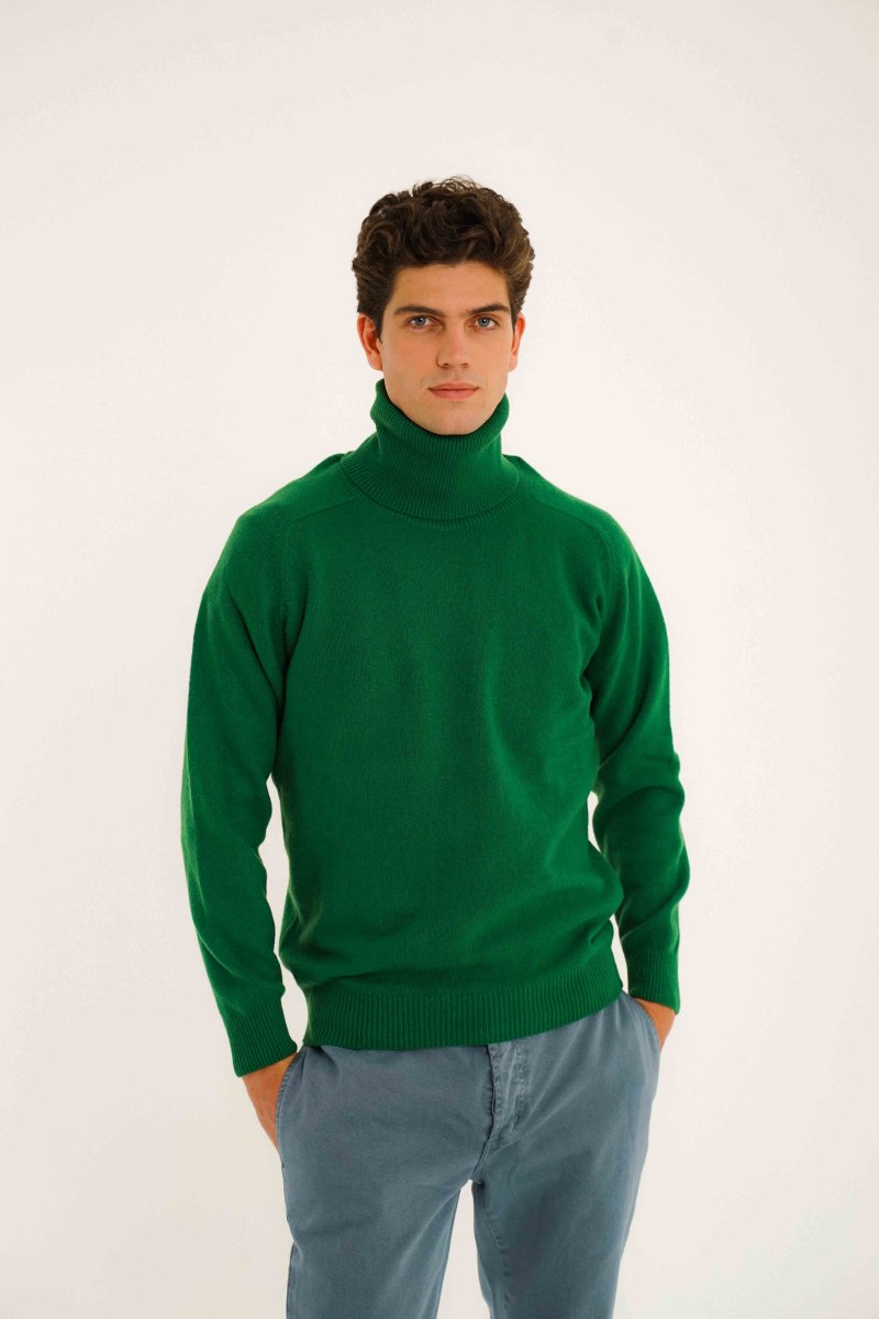 Jersey Cuello Vuelto Lambswool - Verde Botella - Imagen 4