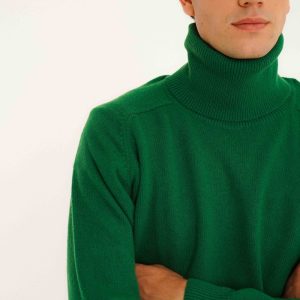 Jersey Cuello Vuelto Lambswool - Verde Botella