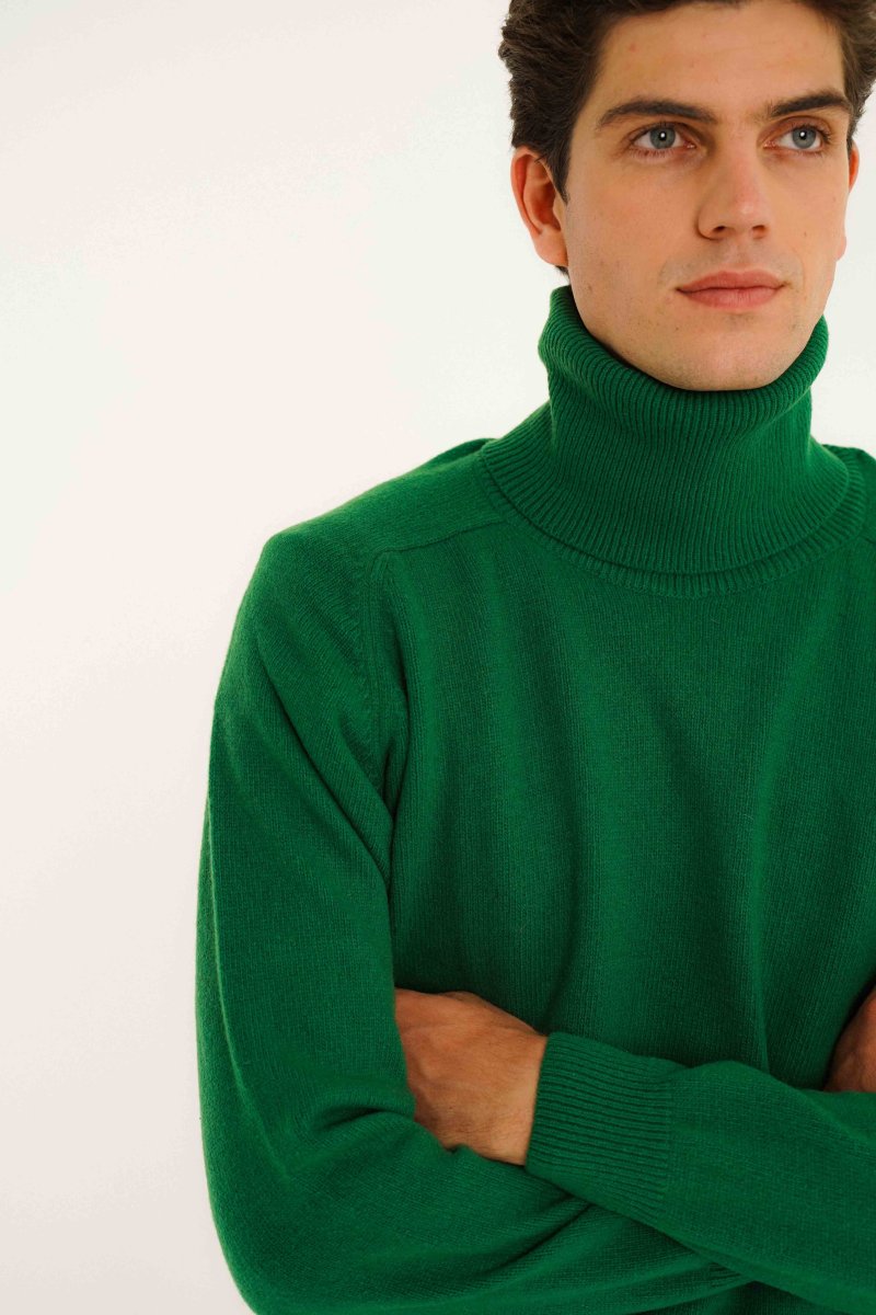 Jersey Cuello Vuelto Lambswool - Verde Botella - Imagen 2
