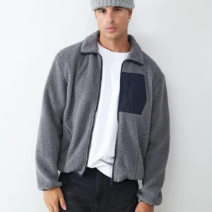 CAMPERA TEDDY BOLSILLO-Concrete Grey
