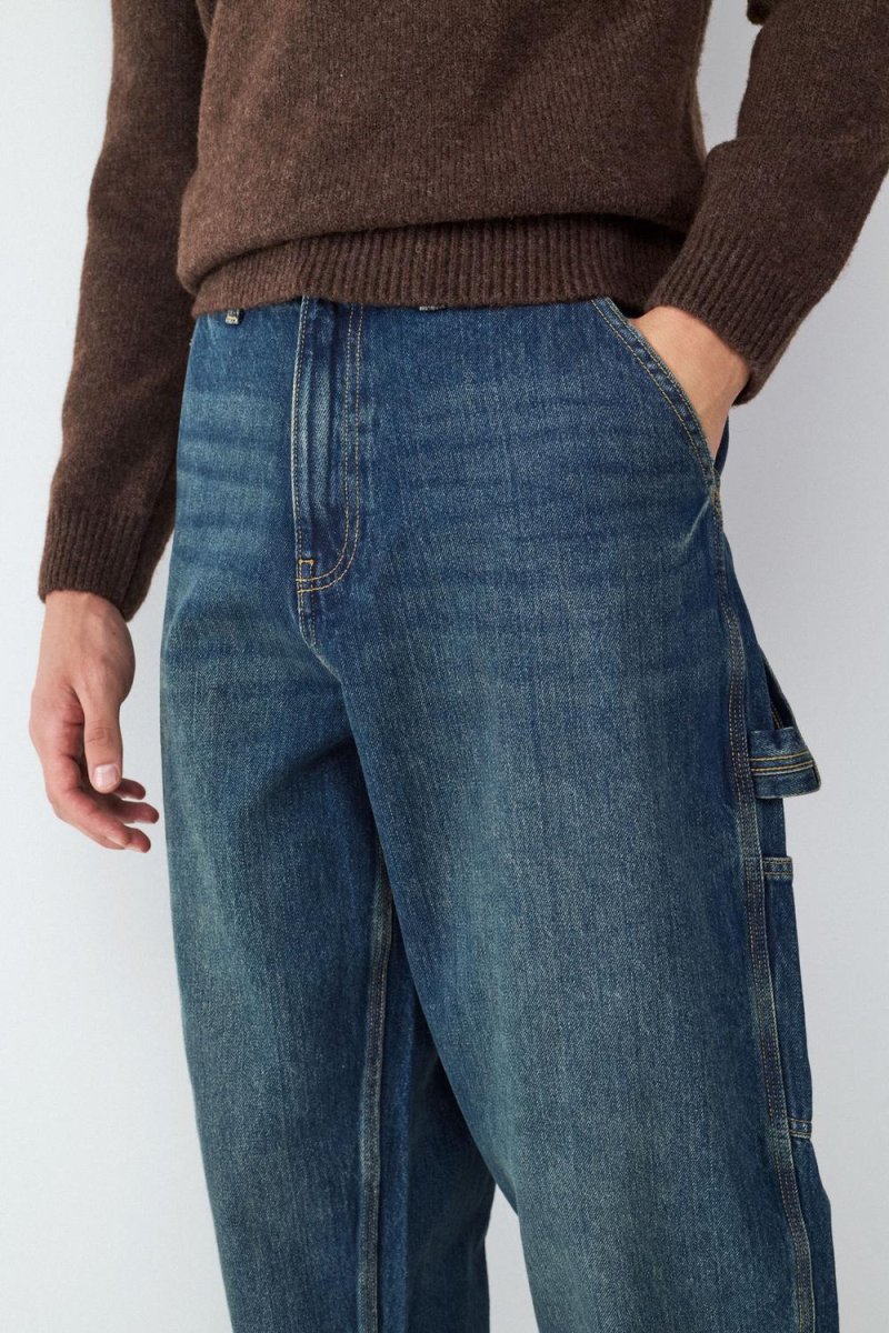 JEAN RELAXED CARPENTER BMK-Vintage Dark Blue Denim - Imagen 7