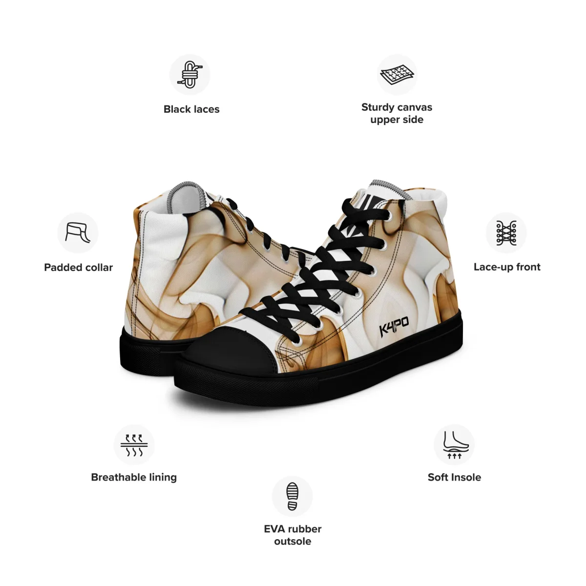 Zapatillas de lona de caña alta para hombre - Imagen 4