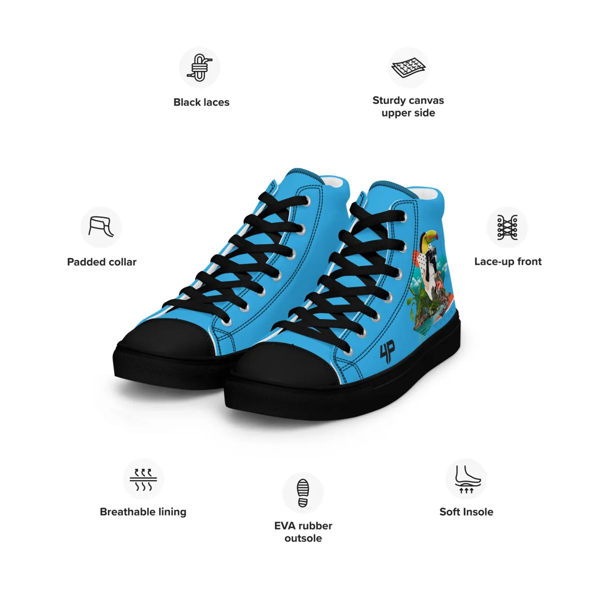 Zapatillas de lona de caña alta para hombre - Imagen 3