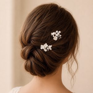 horquilla de flores de porcelana