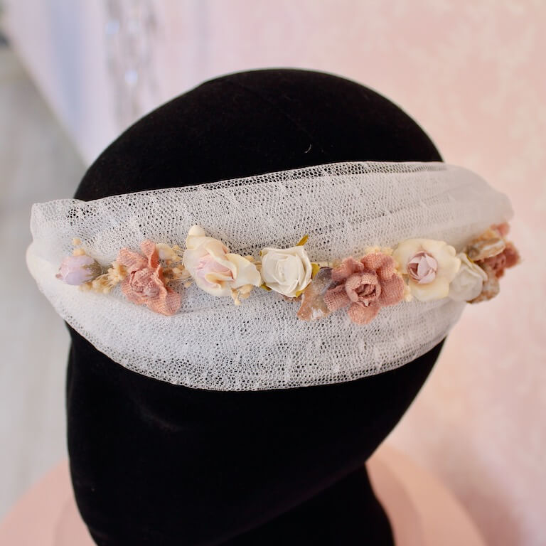 Banda turbante con flores para niña - Imagen 4