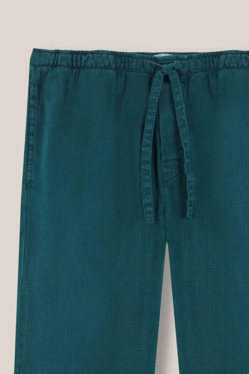 Pantalón Largo Lino - Verde Botella - Imagen 3