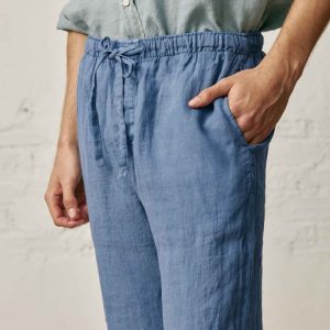 Pantalón Largo Lino - Azul