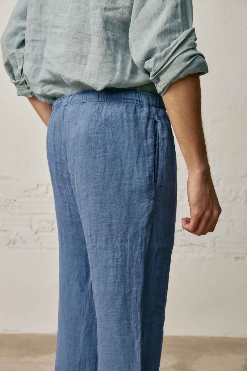 Pantalón Largo Lino - Azul - Imagen 4