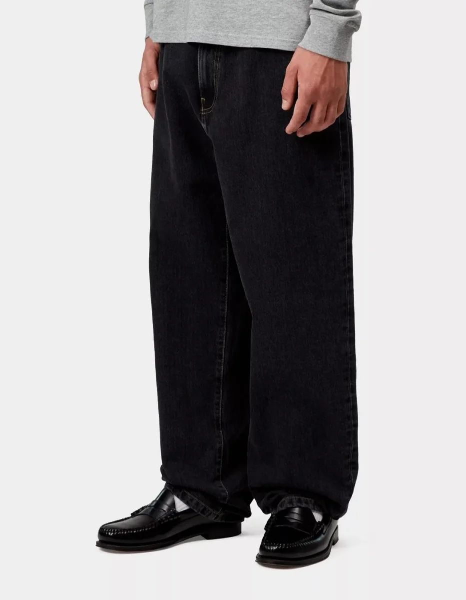 Pantalón CARHARTT WIP AARON - Black Stone Washed - Imagen 3