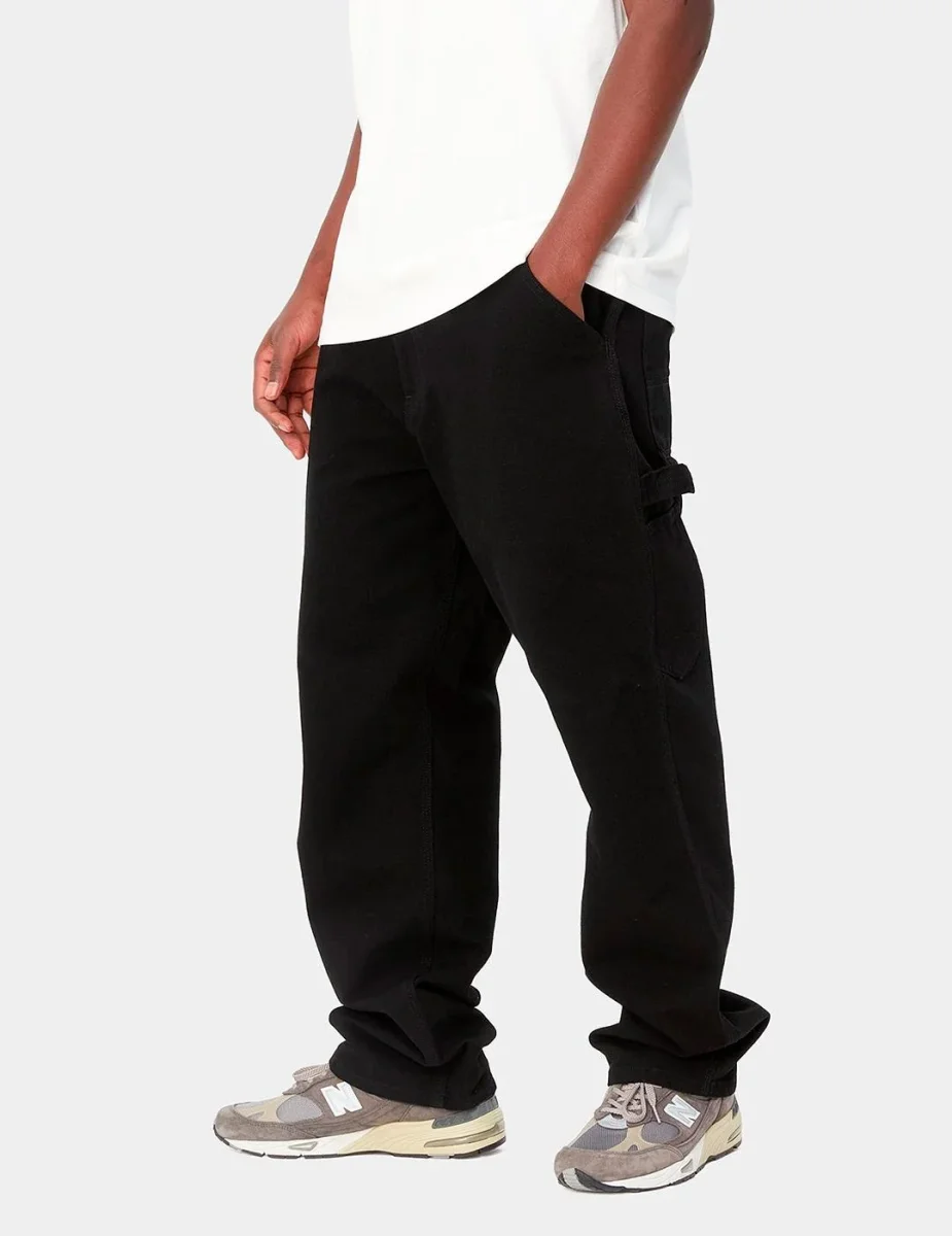 Pantalón CARHARTT WIP SINGLE KNEE - Black Rinsed - Imagen 2