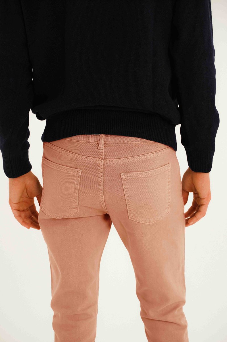 Pantalón Cinco Bolsillos Gabardina Perchada - Salmón - Imagen 3