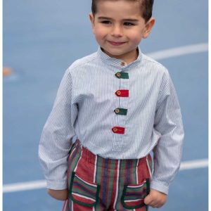 Pantalón Corto Niño Rayas Rojo Verde y Azul José Varón