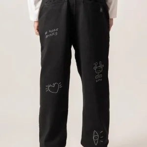 Pantalón KAOTIKO RELAXED URBAN EMBROIDERED - Black