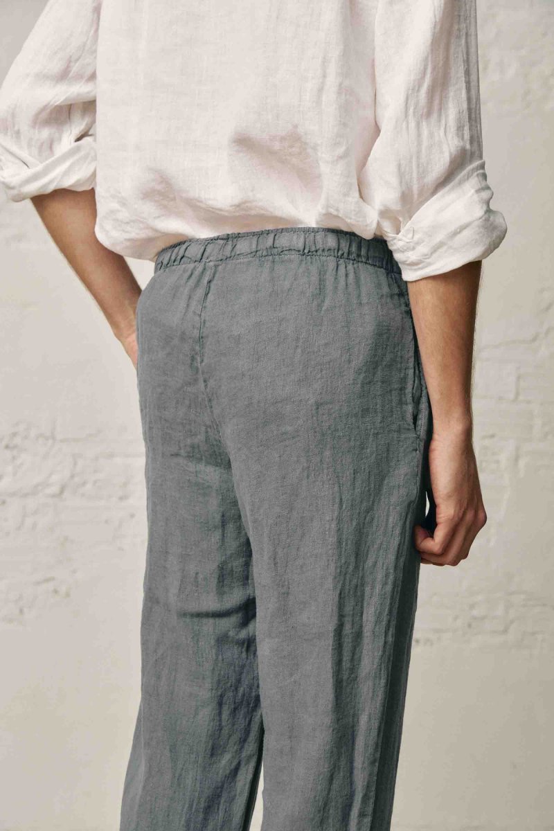 Pantalón Largo Lino - Gris - Imagen 3