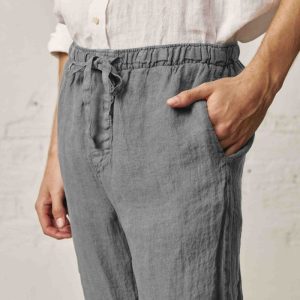 Pantalón Largo Lino - Gris
