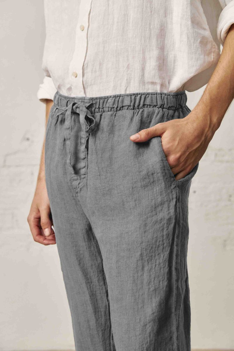 Pantalón Largo Lino - Gris - Imagen 2