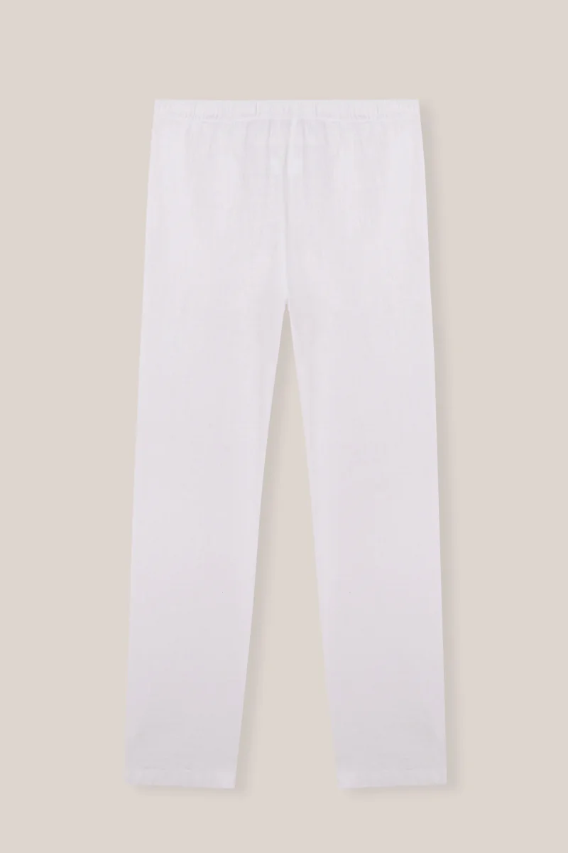 Pantalón Largo Lino - Blanco - Imagen 3