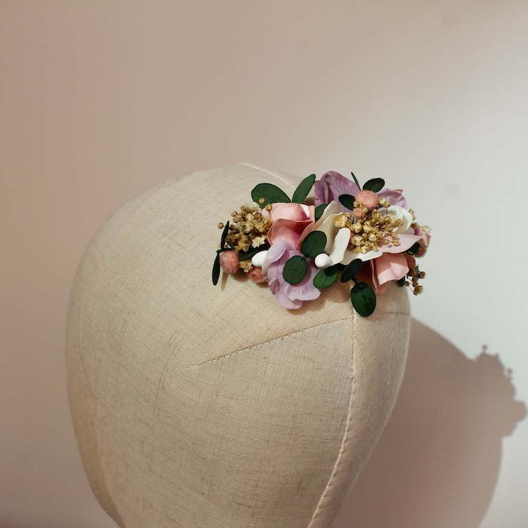 Peineta de flores rosa - Imagen 6