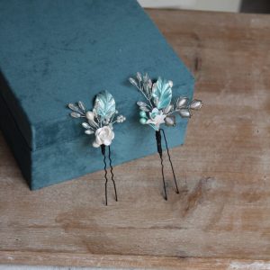 Horquillas de pelo turquesa