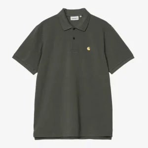 Polo CARHARTT WIP CHASE PIQUE - Leaf / Gold