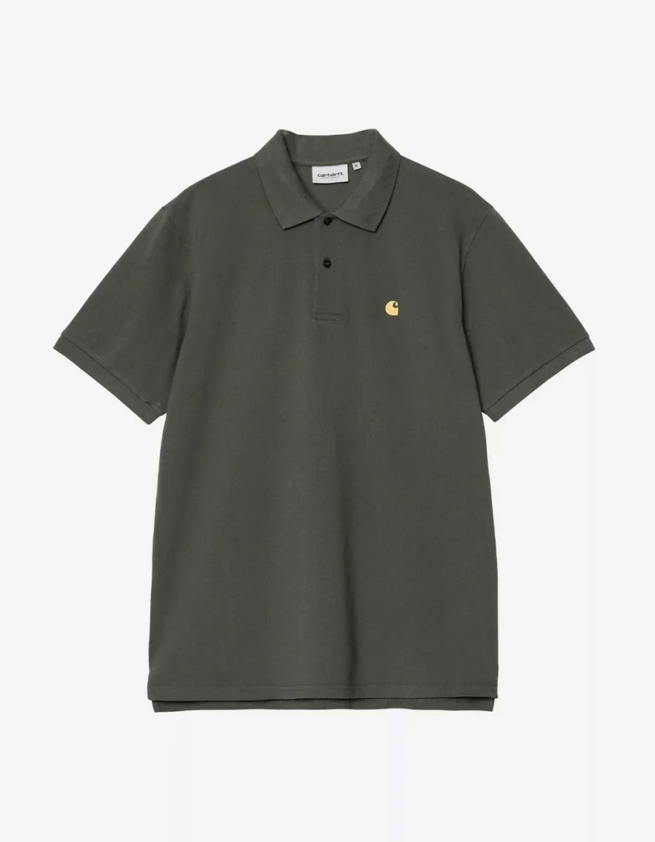 Polo CARHARTT WIP CHASE PIQUE - Leaf / Gold